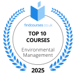 Findcourses.co.uk Award Badge for Top 10 Professional Training Courses in Environmental Management - TSW Training
